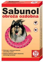 Sabunol ozdobna różowa obroża przeciw pchłom i kleszczom