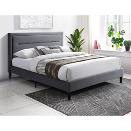 Łóżko sypialniane MALAGA VELVET Signal Szary, 160x200