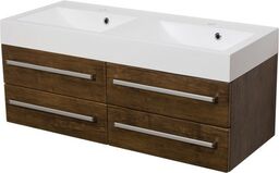 Szafka łazienkowa antyczne drewno 120cm FOKUS z umywalką