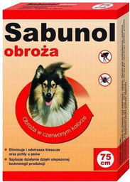 Sabunol czerwona obroża przeciw pchłom i kleszczom
