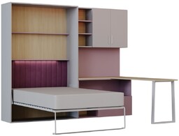 Flexi Bed Lumi półkotapczan z biurkiem kaszmir