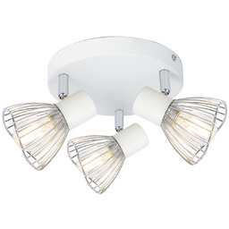 Lampa sufitowa plafon FLY biały/chrom 3x40W E14