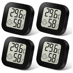 CYFROWY TERMOMETR HIGROMETR LCD MINI ZESTAW 4SZT POKOJOWY