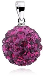 Wisiorek kulka kryształki Swarovski fuksja 12mm shamballa discoball