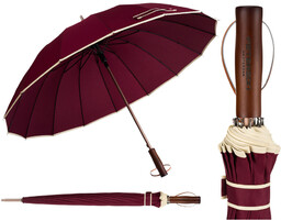 Czerwony, elegancki parasol Peterson PTN UMB-02L