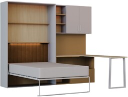 Flexi Bed Lumi półkotapczan z biurkiem kaszmir