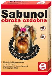 Sabunol ozdobna czarna obroża dla Yorków 35 cm