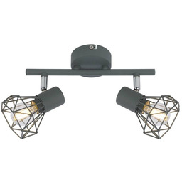 Lampa ścienna sufitowa VERVE szara 2xE14