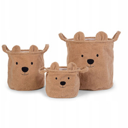 Childhome Zestaw 3 koszy na zabawki Teddy Bear