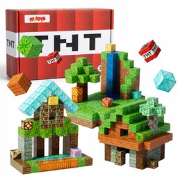KLOCKI MAGNETYCZNE PIKSELE BLOKI 3D KONSTRUKCYJNE BUDOWLANE MINECRAFT
