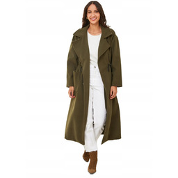 LE COMPTOIR DU MANTEAU KHAKI DŁUGI PŁASZCZ