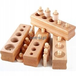 Drewniane cylindry Montessori