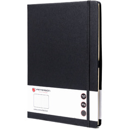 Czarny notes w formacie B5 zadrukowany w linie