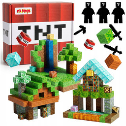 KLOCKI MAGNETYCZNE KONSTRUKCYJNE PIKSELE BLOKI 3D KREATYWNE MINECRAFT