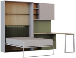 Flexi Bed Lumi półkotapczan z biurkiem kaszmir