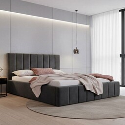 Łóżko tapicerowane SF1069 160x200 Welur Czarny