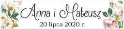 Ślubna Tablica Rejestracyjna - Białe Kwiaty 2 sztuki