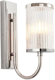 Ścienna lampa hampton L&-1100040 Light& szkło plisowane nikiel