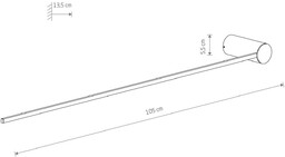 Nowodvorski Lighting Kinkiet LED, ramię L, wysokość 105