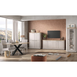 Witryna jednodrzwiowa dąb Meringa/dąb Cadiz mat 72 x