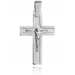 Srebrny Męski Duży Oksydowany Krzyż Z Jezusem 925