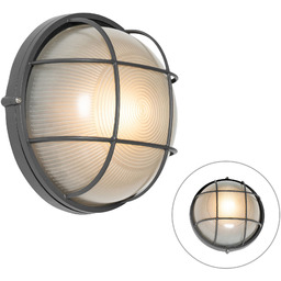 Industrialna lampa ścienna zewnętrzna ciemnoszara IP44 - Hanneke