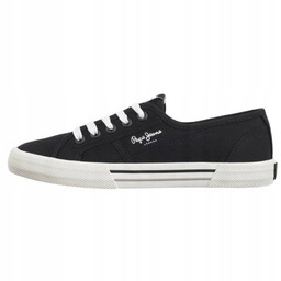 Pepe Jeans Trampki Damskie Czarne Niskie Sznurowane 40