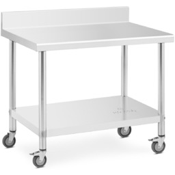 Stół metalowy gastronomiczny na kółkach z półką