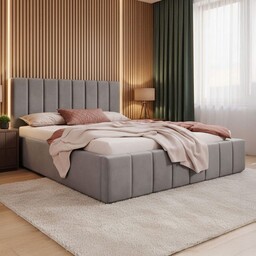 Łóżko tapicerowane SF1069P 160x200 Welur Szary