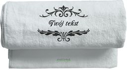 Mały ślubny ręcznik z ornamentami i Twoim tekstem
