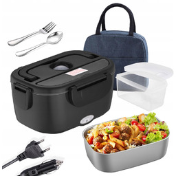 Lunchbox Elektryczny Pojemnik Na Lunch 2W1 Podgrzewany Wodoodporny