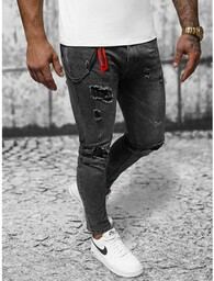 Spodnie jeansowe męskie czarne OZONEE DR/TF246