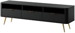 Szafka RTV Oval czarna 162 cm, do salonu,