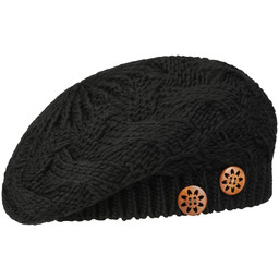 Beret z Dzianiny Jil by Lierys, czarny, One