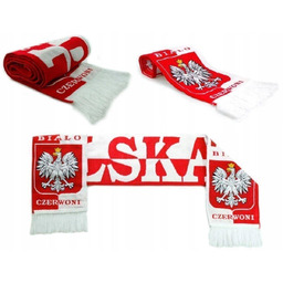 Dwustronny szalik kibica POLSKA