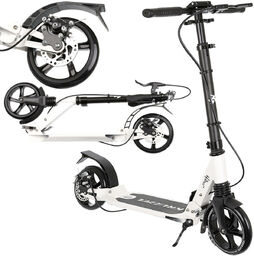 Hulajnoga Składana ABEC-9 Hamulec Tarczowy Biała Kruzzel