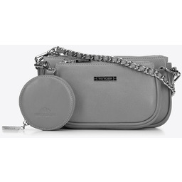 Damska torebka skórzana podwójna z etui na łańcuszku