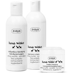 Ziaja Kozie Mleko, zestaw z keratyną do włosów,