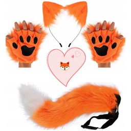 Kostium Lisa strój Lis uszy rękawiczki ogon Zestaw
