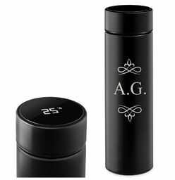 Kubek termiczny termos z wyświetlaczem LED z grawerowanymi