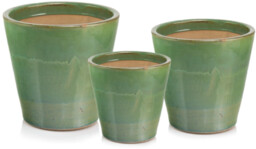 Zielona donica ceramiczna mrozoodporna 21 cm Polnix GLAZED