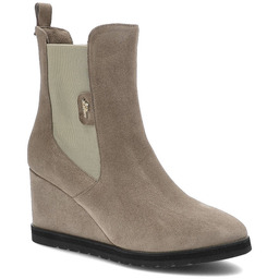 Libero Beżowe Botki Damskie Eleganckie Obuwie