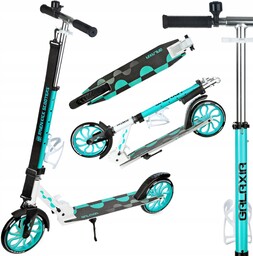 Hulajnoga Raven Galaxia White/Mint 200mm z koszykiem, dzwonkiem,