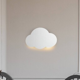 TK Lighting Lampa ścienna Cloud, biała, stal, światło