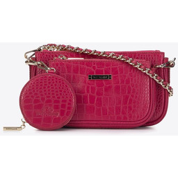 Damska torebka ze skóry o fakturze croco podwójna