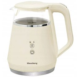 Czajnik elektryczny, szkło borokrzemowe, panel Led, kremowy, 1l