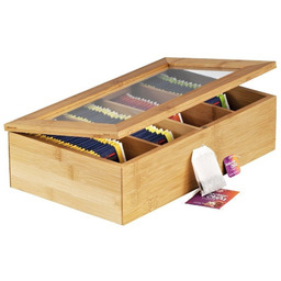 ZELLER Bambusowa szkatułka na herbatę w torebkach -