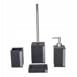 Zestaw łazienkowy 3el Lindos antracyt mat kamienny