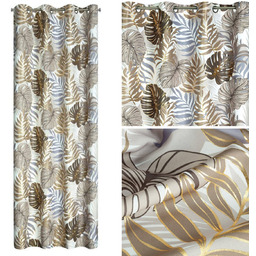 Zasłona 140 x 250 Dekoracyjna Korfu Przelotki Brąz