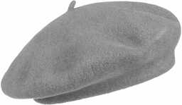 Beret Baskijski Damski by Seeberger, jasnoszary, One Size